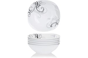 VEWEET Cuencos de porcelana 'Zoey' de 6 piezas, capacidad de 440 ml, diámetro de 17 cm, complemento para la vajilla 'Zoey'