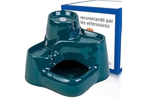 Miaustore Mini Fontaine à Eau pour Chat en Ceramique - 1,3 litres - Silencieuse - Facil à Entretenir - avec Detecteur de Mouvement