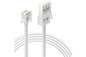 HAWAKA Telephone Extension Cable For Home&Office,1PC 10M Bt Phone Line Plug To Rj11 Male Crossover Telephone Cable,2 Pin 6p2c Lead For Landline,Modem,Fax