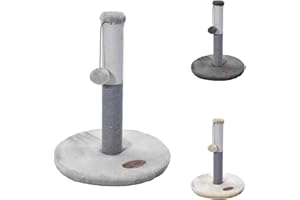 PATAM Tiragraffi per Gatti con Pallina, Graffiatoio in Sisal, Pallina Grigio Chiaro