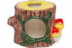 Guador Stumpf Form Hamster Versteck Keramik Hamster Haus Hamsterhaus Zwerghamster Zubehör Haus Meerschweinchen Haus Nagerhaus Kleintierversteck Hamster Höhle Keramikhaus für Hamster Hamsterversteck