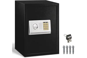 GiantexUK Electronic Security Safe, 48L Digital Keypad Safe Box with 2 Keys, Removable Shelf & Carpeted Floor, Steel Jewelry Money Cash Document Storage Safe Cabinet for Home Office Hotel