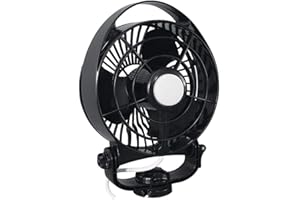 SEEKR by Caframo Maestro™ 12V Ventilator mit variabler Geschwindigkeit, Licht und montierbarer Fernbedienung. Schwarz. Hergestellt in Kanada.