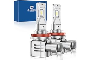 D-Lumina Bombillas LED Canbus H8/H11 100W 16000LM, 6500K 400% brillante, funciona tanto con lente como sin lente, luces de conversión de lámpara de automóvil, 2 piezas