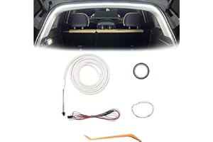 DSXVJHD Dynamic Flowing Car Trunk Light Strip, Flexible Universal Car Boot Led Strip Light, Automatic Sensing Interior Hood Dynamic Lights for Cars Suvs Trucks(White, Full Circle 4m/13.2ft)