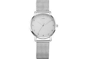 Alienwork SK Minimalist Reloj Mujer Ultra-Delgada Banda de Malla