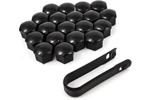 DIYI Radschraubenkappen SET Abdeckungen 20x Kappen-Set mit Abziehzange 17mm Radmuttern Kappen Radschrauben (Schwarz)