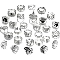 6 Pz/set Creativo Vintage Forma di Serpente Anello Set Brillante Gemma Finta Strass Intarsiato