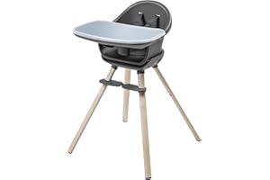 Maxi-Cosi Moa 4-in-1 Evolutive Highchair, 6 Months - 7 Years, 0-25 kg, Adjustable Baby High Chair, Transforms to Booster Seat, Toddler Stool & Small Desk with Seat, Beyond Graphite