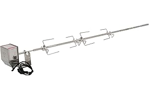 BBQ-Toro Zestaw rożen do grilla ze stali nierdzewnej do kompletnej serii Weber Genesis II 400 i 600 wraz z 4 igłami do mięsa, silnikiem, uchwytem silnika, rożnem obrotowym, rożnem obrotowym, rożnem