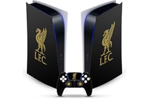 Head Case Designs Officially Licensed Liverpool Football Club Liver Bird Gold On Black Art Vinyl Faceplate Sticker Gaming Skin Decal Cover Compatible With Sony PS5 Digital & DualSense