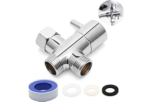 YOICN LTH Válvula desviadora de ducha de 3 vías, entrada de agua hembra (G1/2 pulgadas) y (G1/2 pulgadas y G1/2 pulgadas), válvulas desviadoras de bañera y ducha para cabezal de ducha de mano y cabezal de