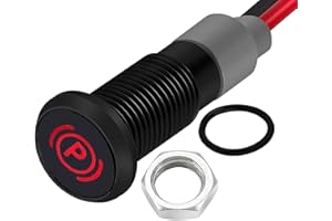 RUNCCI-YUN LED Indicador de metal LED Panel Piloto Dash Indicador de luz de Advertencia 12V-24V 8mm Lámpara Piloto Dash(Indicador de freno de estacionamiento) Rojo