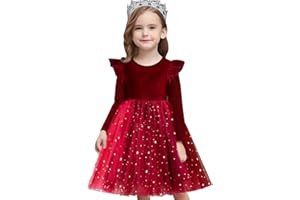 NNJXD Princess Girl Long Sleeve Tulle Dress Autumn Winter Kids Clothes