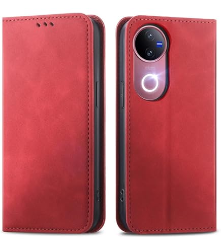 EASSGU Leder Flip-Handyhülle Für Vivo Y28 (6.68 Zoll) – Mit 3 Kartenfächern, Magnetschalter, Helles Lila