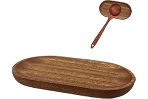 SWIRLCOLOR Reposa Cucharas, Soporte para Cucharas de Cocina de Madera Retro Natural Reposacucharones de Cocina para Cubiertos para Espátulas Cucharas Pinzas y Más Utensilios de Cocina - Marrón oscuro