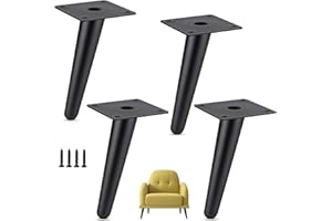 95Street Metalowe nogi meblowe 15 cm, stożkowe skośne antyczne nóżki zastępcze, biurko, łóżko, szafka, krzesło, sofa, szuflady, szafka, zestaw 4 szt