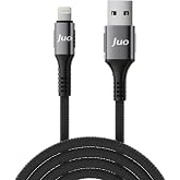 Juo 12W 2.4A USB-A to Lightning iPhone iPad ile Uyumlu &Ouml;rg&uuml;l&uuml; Hızlı Şarj ve Data Kablosu 1 Metre