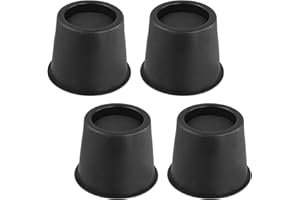 QWORK® 4 Pezzi rialzi per Letto Rotondi da 10 cm, rialzi per mobili Rotondi Resistenti, Fino a 990 kg, per Divano Letto, scrivania, Sedia, Frigorifero