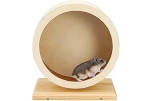 GBKDQQ Hamsterrad Holz, Ø 15 cm Laufrad für Hamster, mit Geschlossener Kork-Lauffläche - Geräuscharm und für Kleine Haustiere