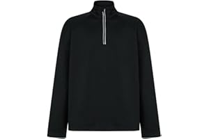 ATHLETIC SPORTSWEAR Kids Sweatshirt Jacket Black Quarter Zip Reflective Sports Fitness Running Tops