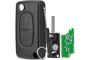 GZXNKEY 433MHZ 2 Taste Autoschlüssel Ask für Citroen C2 C3 Pluriel Berlingo Picasso C4 für Peugeot 308 307 Flip Remote schlüssel mit ID46 Chip VA2 Klinge CE0536 Mit Schraubendreher und Schlüsselring