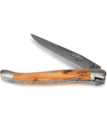 Laguiole En Aubrac Wacholder Guillochierte Platine 12 Cm