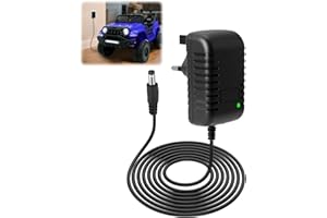KEYQUEEN 12V 1A Battery Charger for Kids Electric Car, 12 Volt Battery Supply Power Adapter with Blue LED Indicator for Child Ride on Toys Motorcycle Quad SUV ATV Jeeps Sports Cars Smart Protection 5.5mm*2.1mm