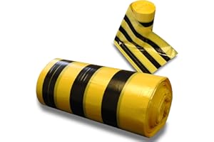 RE-GEN Biohazard Klinische Abfallbeutel mit Tigerstreifen, 1 Rolle, 50 einzelne Beutel, Größe 56 x 64 cm, 30 l