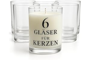 Glasmark KROSNO 1992 Barattoli in Vetro Transparente 6 Pezzi per Fabbricazione Candele Fai Da Te 275 ml