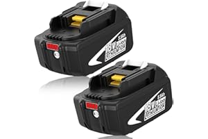 Moticett 2 pièces 18V 5.5Ah Batterie de Remplacement pour Makita Batterie 18V BL1845B BL1845 BL1840B BL1840 BL1835B BL1835 BL1830B BL1830 BL1820B BL1820 BL1815B BL1815 LXT-400 avec Indicateur LED