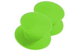 Kerafactum Poignée de Remplacement pour Couvercle en Verre poignée de Casserole Robuste Bouton de Couvercle Couvercle de Casserole Knauf Poignée Universelle siliconée Echange 2 x Couleur Vert