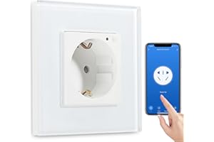 BSEED Wifi Smart Steckdose,arbeitet mit Amazon Alexa,Google Home,Timing-Funktion und APP-Steuerung,Unterputz Intelligente Steckdose,1 Fach Schuko Steckdose Weiß-auf NUR 2.4 GHz Netzwerk