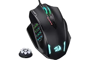 Redragon M908 Impact Ratón Gaming MMO Cableado RGB 12400 dpi | 12 Botones Laterales 18 Atajos Macro Programables Alta Precisión Agarre Ergonómico Cómodo
