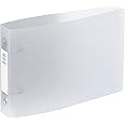 VIQUEL - Propysoft 25 x 16.5 cm File Folder - Spine Label - Flexible Plastic - 2 Rings - Capacity 100 Bristol Cards - from France - Transparent