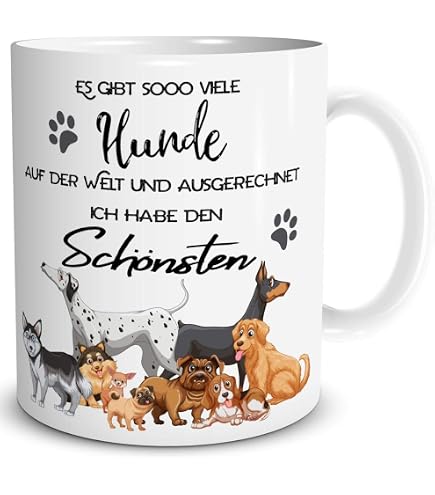 MoonWorks Kaffeetasse Mit Spruch – „Ich Fühle Mich Krank, Ich Glaube Ich Habe Montag“, Hundemotiv, 325 Ml