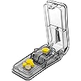 FANSTINOW Pill Cutter for Small or Large Pills. The Best Multiple Pill Splitter Ever! Design in The USA. Doubles as a Pill Box. Not Suitable for Tiny Pills. Keychain Pill Holder As a Bonus. (Gray)