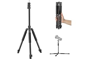 NEEWER Fotografie Lichtstativ, 47–195cm (1,5–6,4 ft) Aluminium-Stativ mit umkehrbarer Studiobeleuchtung, Smartphone Videostativ mit 1/4" Schraube für Blitzlichtkamera Softbox, 2kg Tragkraft, ST195