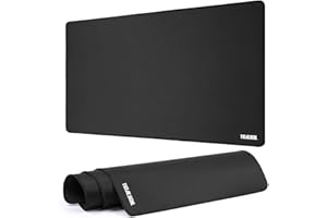 TIDALSOIL Mouse Pad, Gaming Mouse Mat, 900 x 400 mm Gaming Mouse Pad Desk Mat with Waterproof, Non-slip Rubber for Improved Accuracy Suitable for Various Scenarios Such as Work, Play and Study Black