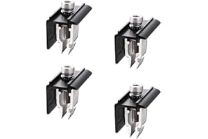 PARTSEE Lot de 4 supports de panneau solaire de type étrier de frein, fixation de panneau solaire en L, support de panneau solaire réglable, pince de bord, noir pour hauteur de module encadré 30 mm à