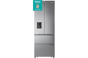 Hisense RF632N4WIE - Frigorífico Combi No Frost Inox Puerta Francesa, Con dispensador, No Frost, 2 Metros,Cajón, 337Litros, Sistema de flujo de aire, Acabado Inox, 485 litros