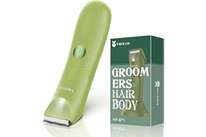 VIKICON Manscape Body Hair Trimmer for Men, Waterproof Pubic & Ball Trimmer with Ceramic Blade & LED Light, Electric Mens Groin Shaver for Private Parts, Adjustable Lengths,USB-C, Gift Set for Men