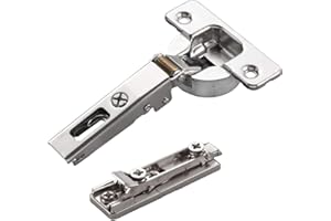 2 x Salice Topfband Serie 700 mit Dämpfer im Topf 110° Bohrbild T52 Eckanschlag inkl. Linear-Montageplatte Höhe 3 mm mit vormontierten Euroschrauben, Exzenterverstellung Schrankscharnier von SO-TECH®