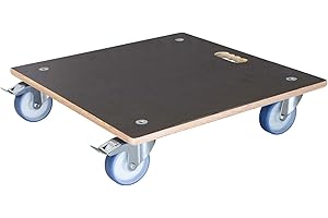 WAGNER Pflanzenroller Maxigrip 58 x 58 x 14,5 cm I Kübelroller f. Außenbereich + Innenbereich I Transportroller FSC®-Schichtholz I 2 Total-Feststeller I Tragkraft 200 kg I Made in DE - 20135801