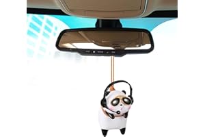 ROMINVIC Balançoire Panda Pendentif Rétroviseur Voiture, Pendentif Rétroviseur Voiture Ornement Suspendu Décoration Voiture, Accessoires Intérieur Voiture Décoration pour Femmes & Hommes