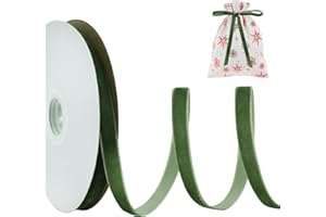 RIBBOOO Salbei Grün Samtband 1cm x 10yds, Vintage Samtband für Weihnachten, Kranz Bögen Dekoration Handwerk Geschenkverpackung, Valentinstag Bouquet Verpackung