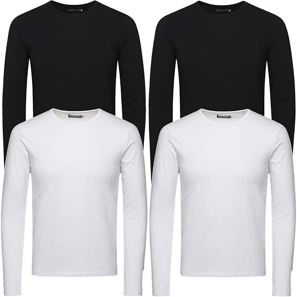 JACK & JONES Men's Long-Sleeved JJE Basic O-Neck Long-Sleeved Shirt Pack of  4, 4 Pack #02, S : Amazon.ie: Fashion