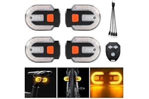 UPXSXT Turn Signals for Bicycles with Alarm, USB Charging Remote Control Split/Integrated Bike Tail Light 5 Modes Waterproof Strobe Bike Rear Lights Can be Mounted on Front and Rear of Bicycle