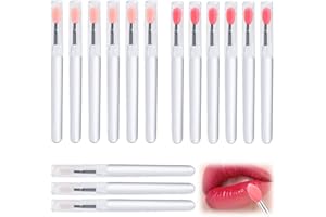 ZYOMVUN 15 Stück Lippenmaske Applikator, Silikon Lippenpinsel, Wiederverwendbarer Lippenmasken Pinsel mit Kappe, Make up Lippenstift Pinsel, Wiederverwendbar Weiche Reinigungs Lippenpeeling Bürste