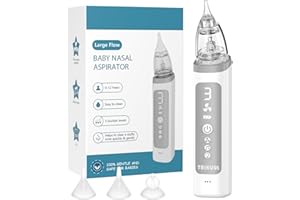 ‎TAIKOUL Electric Nasal Aspirator, Rechargeable Baby Nose Cleaner for Kids with Music and Light, Baby Vacuum Cleaner for Newborns & Infants, 3 Suction Levels（White）